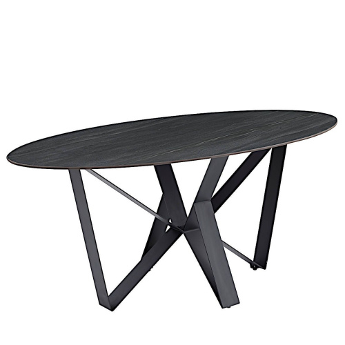 Стол обеденный Космо 180х90х75/Металл Черный/Керамика AustriIia sand black фото в интернет-магазине BestWood