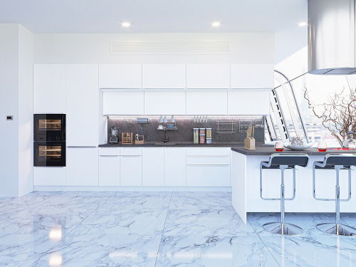 Кухонный гарнитур Фьюжн-02  440х60х214/Silky White фото в интернет-магазине BestWood