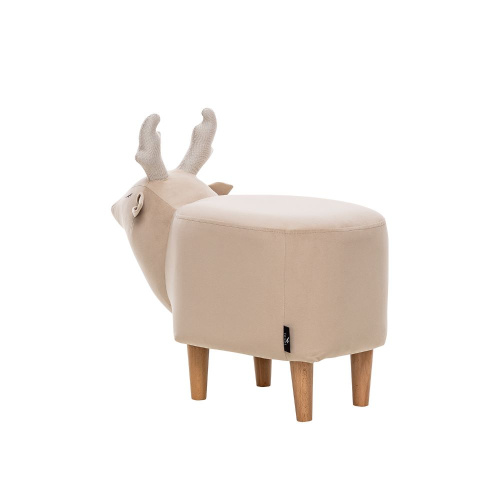 Пуф Олененок,Бежевый велюр,33х70х57см. фото в интернет-магазине BestWood