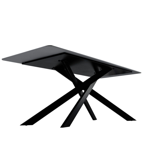 Стол обеденный Мерлин 200х80х76/Металл Черный/Керамика Austrilia sand black фото в интернет-магазине BestWood