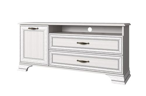 Тумба TV 1D2SN 130х37х62,4/Вудлайн кремовый фото в интернет-магазине BestWood