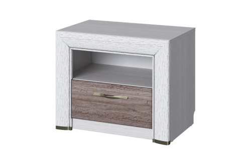 Тумба  прикроватная 1S 56х36,3х45 Вудлайн кремовый/Дуб анкора фото в интернет-магазине BestWood