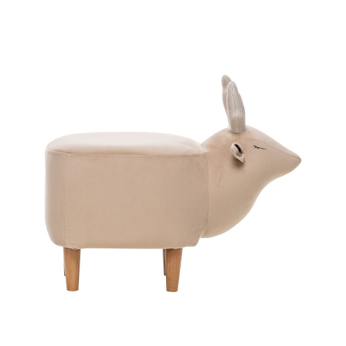 Пуф Олененок,Бежевый велюр,33х70х57см. фото в интернет-магазине BestWood