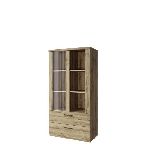 Шкаф с витриной 1V2S3N 80,2х41х157,1/Дуб Наварра фото в интернет-магазине BestWood