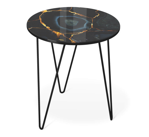 Стол журнальный Титановый кварц,черный муар,40х40х46,2см. фото в интернет-магазине BestWood