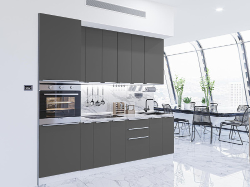 Кухонный гарнитур Фьюжн-03  260х60х234/Stormy Silk фото в интернет-магазине BestWood