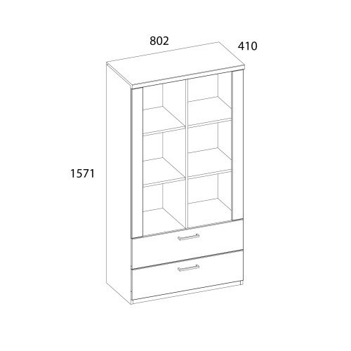 Шкаф открытый 2S6N 80,2х41х157,1/Дуб Наварра фото в интернет-магазине BestWood