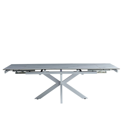 Стол обеденный Венеция 160(240)х90х76/Металл Белый/Керамика Lisa white фото в интернет-магазине BestWood