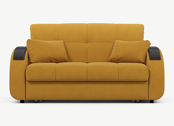 Диван прямой,Жёлтый Велюр