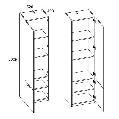 Шкаф 2D 52х40х200,9/Персидский жемчуг фото в интернет-магазине BestWood