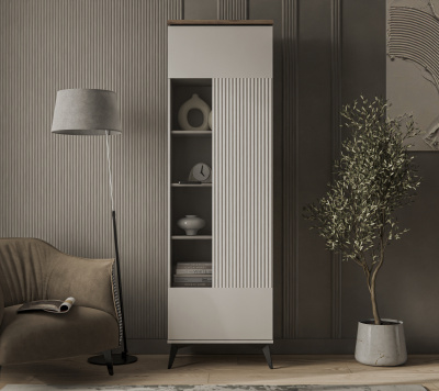 Шкаф с витриной 1V 63х39,4х207,3 Персидский жемчуг/Амарок фото в интернет-магазине BestWood