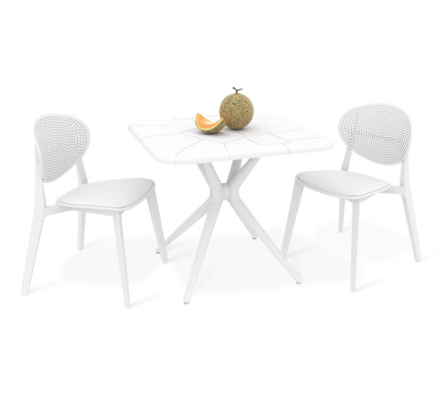 Обеденная группа 83х83х75/Белый фото в интернет-магазине BestWood