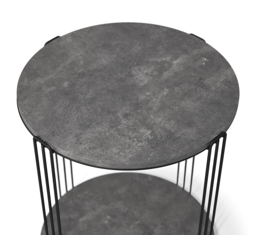 Столик кофейный 36х36х45/Черный Муар / Мокрый Асфальт фото в интернет-магазине BestWood