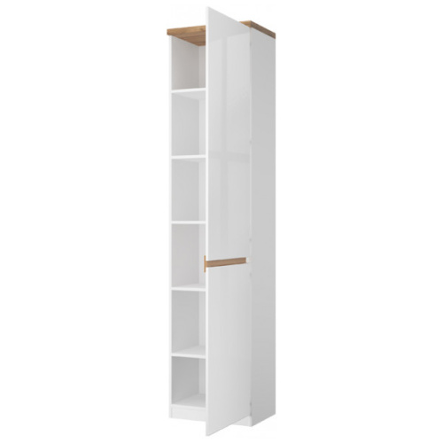 Шкаф 1D 50,2х34,8х215 Белый/Дуб вотан фото в интернет-магазине BestWood