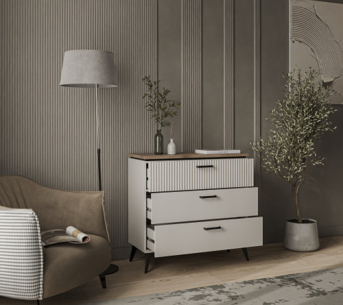 Комод 3S 91,6х39,4х89 Персидский жемчуг/Амарок фото в интернет-магазине BestWood