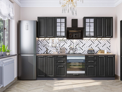 Кухонный гарнитур Прага-01 260х60х214/Венге премиум фото в интернет-магазине BestWood