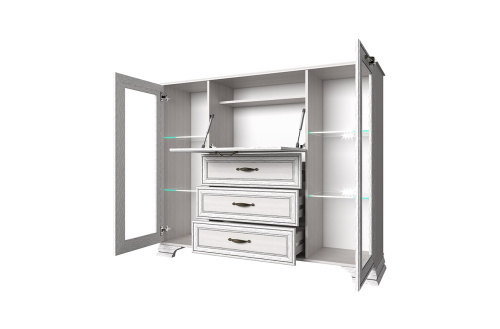 Тумба 2V1D3S 154х37х125,3/Вудлайн кремовый фото в интернет-магазине BestWood