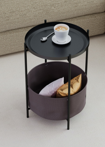 Стол журнальный Коричневый,черный муар,37х37х52см. фото в интернет-магазине BestWood