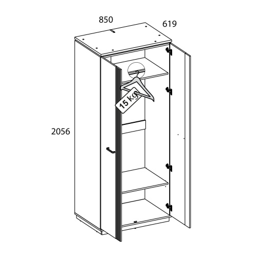 Шкаф 2DG 85х61,9х205,6 Персидский жемчуг/Амарок фото в интернет-магазине BestWood