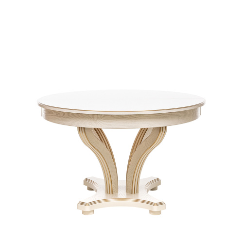 Стол раздвижной Ромео 120х120х76,5/Слоновая кость,патина золото фото в интернет-магазине BestWood