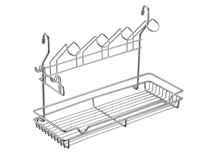 Полка одноярусная с подставкой для 4-х кружек /Хром фото в интернет-магазине BestWood