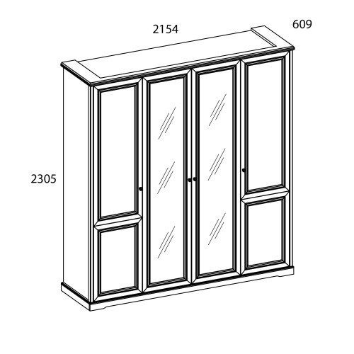 Шкаф 4DG Z 215,4х60,9х230,5 Персидский жемчуг/Каньон фото в интернет-магазине BestWood
