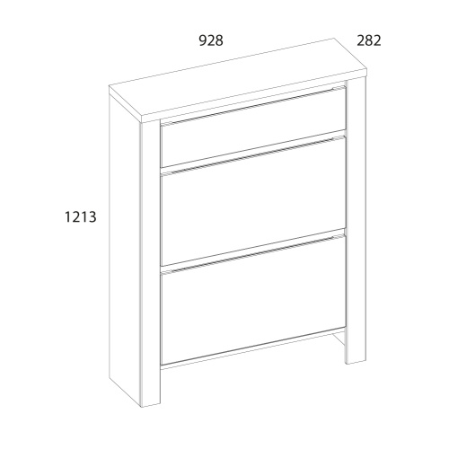 Тумба для обуви 2D1S 92,8х28,2х121,3 Белый/Дуб вотан фото в интернет-магазине BestWood