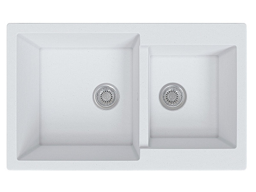 Мойка врезная 2Ч 76,5х50х19 /Матовый белый фото в интернет-магазине BestWood