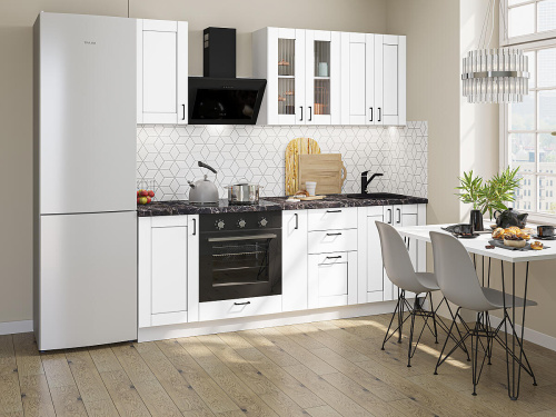 Кухонный гарнтитур Лофт-07  220х60х214/White Silk фото в интернет-магазине BestWood