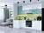 Кухонный гарнитур Флэт-04 Grey-green In 2S 100/250х60х234/Grey-green In 2S/White In 2S