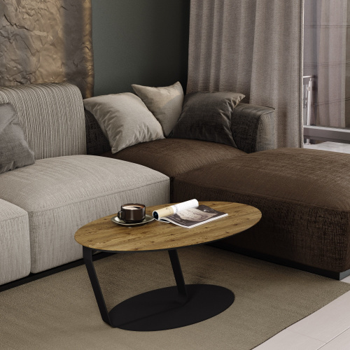 Стол журнальный Орех светлый , черный муар,93х57,2х39,2см. фото в интернет-магазине BestWood