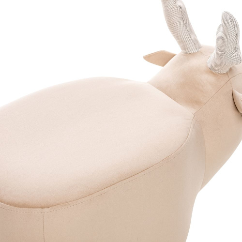 Пуф Олененок,Бежевый велюр,33х70х57см. фото в интернет-магазине BestWood