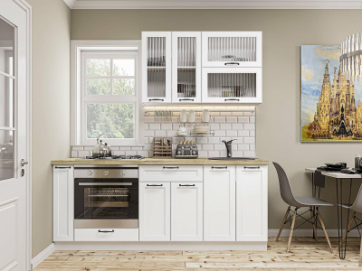 Кухонный гарнитур Барселона-03  200х60х214/Белый фото в интернет-магазине BestWood