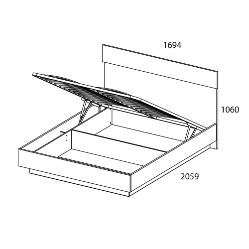 Кровать 160 с ПМ 169,4х205,9х106 Персидский жемчуг/Дуб Наварра фото в интернет-магазине BestWood