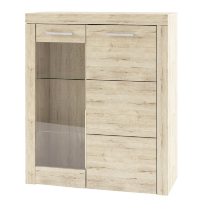 Шкаф-витрина 1V1D 81х35,1х97,5/Дуб Санремо фото в интернет-магазине BestWood