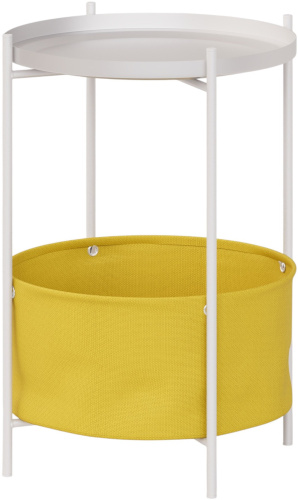 Стол журнальный Желтый,белый муар,37х37х52см. фото в интернет-магазине BestWood