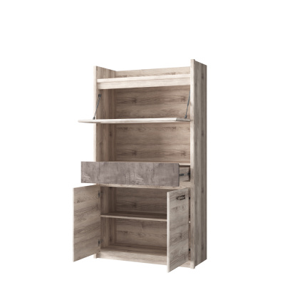 Шкаф с витриной 1V2D1S 96,4х39,4х174,5 /Каштан найроби/Оникс фото в интернет-магазине BestWood