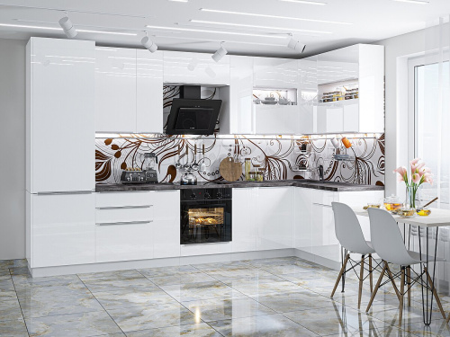 Кухонный гарнитур Фьюжн-02 370/130х60х234/Angel фото в интернет-магазине BestWood