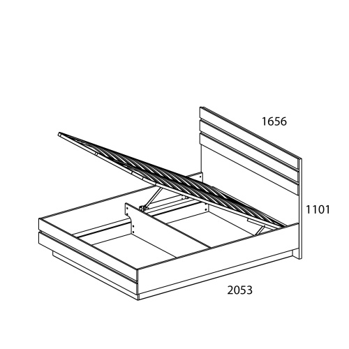 Кровать 160 с ПМ 165,6х205,3х110,1 Персидкий жемчуг/Мадура фото в интернет-магазине BestWood