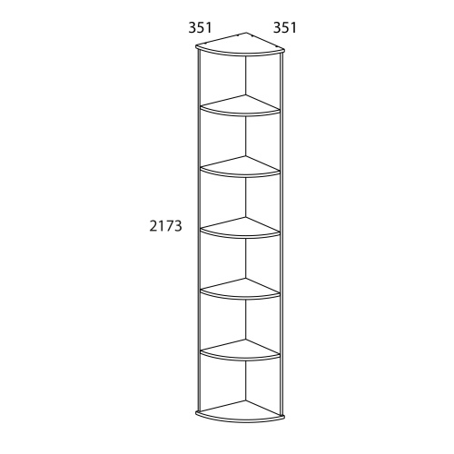 Шкаф открытый угловой 35,1х35,1х217,3/Дуб Санремо фото в интернет-магазине BestWood
