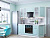 Кухонный гарнитур Ницца-01  190х60х214/Голубой