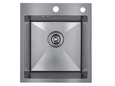 Мойка врезная 1Ч 43х48х20 /Графит фото в интернет-магазине BestWood