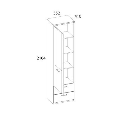 Шкаф 1D2S 55,2х41х210,4/Дуб Наварра фото в интернет-магазине BestWood