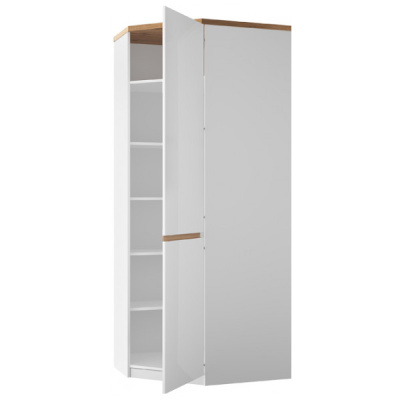 Шкаф угловой 1DGP  70,8х93х215 Белый/Дуб вотан фото в интернет-магазине BestWood