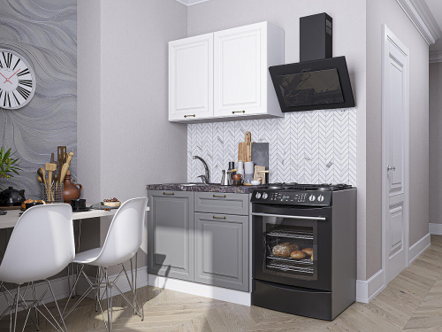 Кухонный гарнитур Ницца-05  100х60х214/Белый/Графит фото в интернет-магазине BestWood