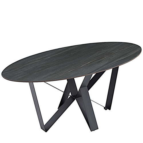 Стол обеденный Космо 180х90х75/Металл Черный/Керамика AustriIia sand black фото в интернет-магазине BestWood