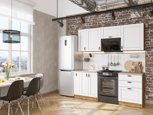 Кухонный гарнтитур Лофт-05  200х60х214/Super White фото в интернет-магазине BestWood