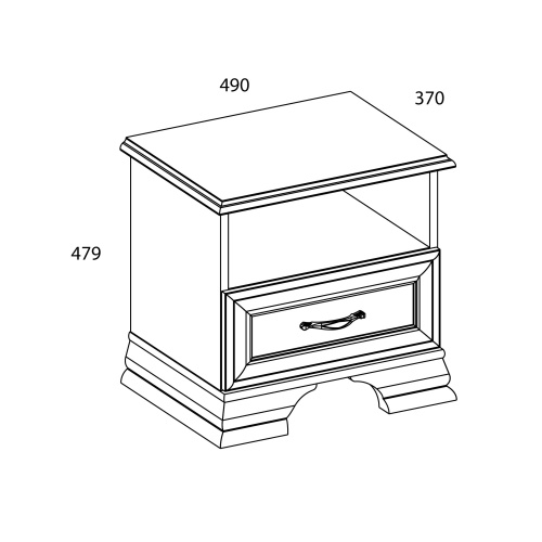 Тумба прикроватная 1S 49х37х47,9/Вудлайн кремовый фото в интернет-магазине BestWood