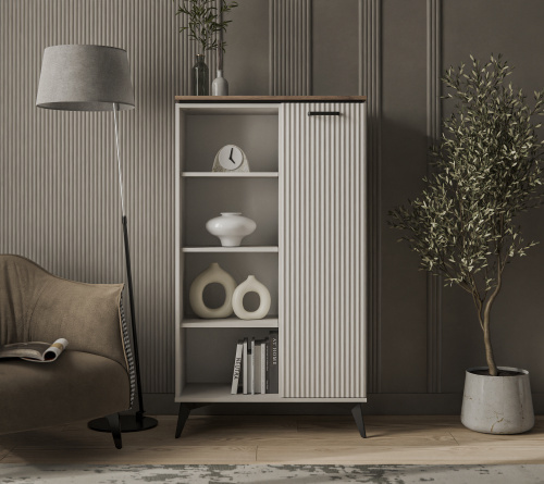 Шкаф открытый 1DP 81,4х39,4х146,2 Персидский жемчуг/Амарок фото в интернет-магазине BestWood