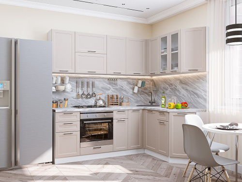 Кухонный гарнитур Барселона-05  220/160х60х214/Кашемир фото в интернет-магазине BestWood